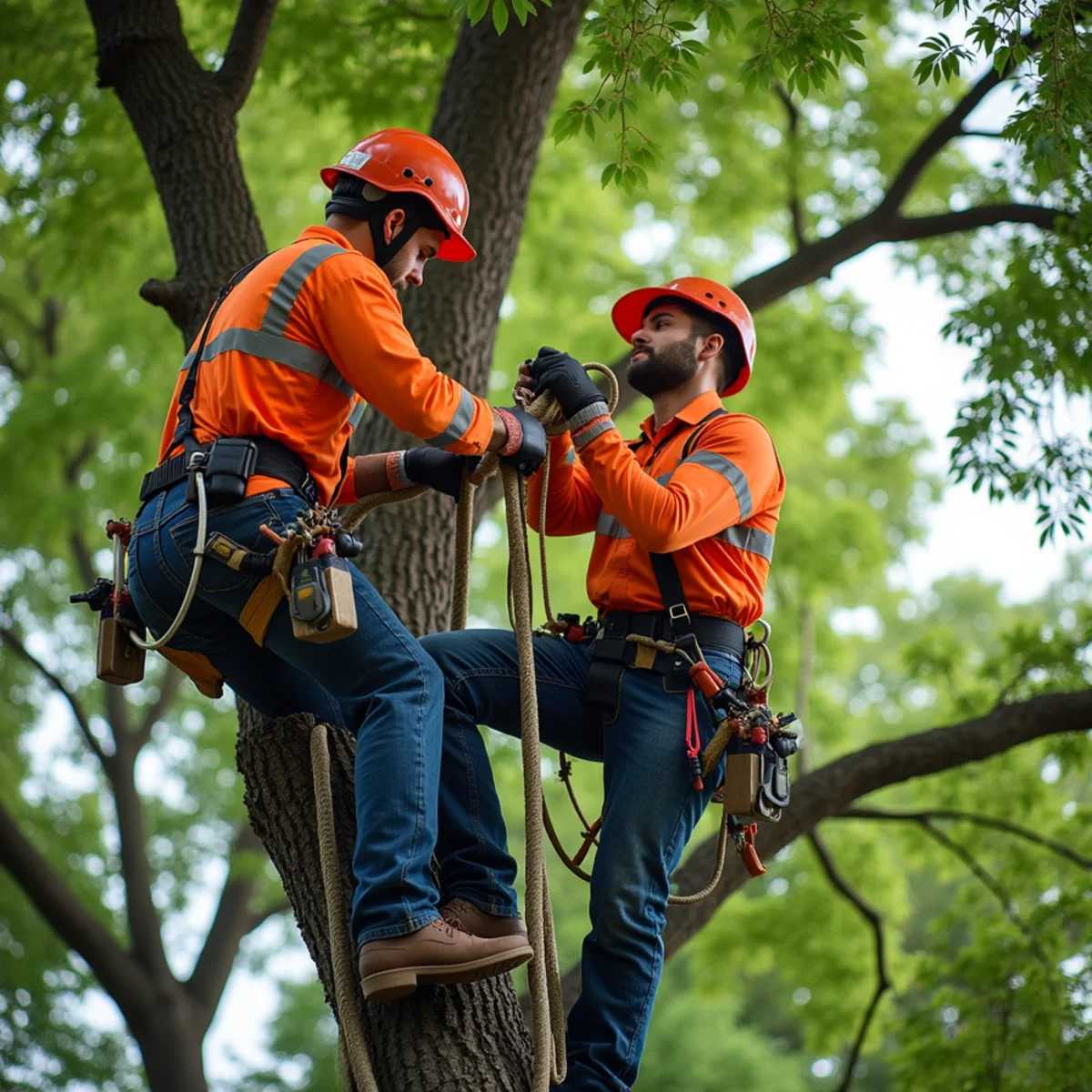 Properly thinned tree canopy adhering to ANSI A300 pruning standards