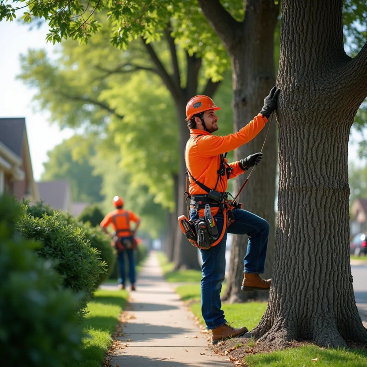 Small medium and tall tree height comparison in Kansas City residential yard