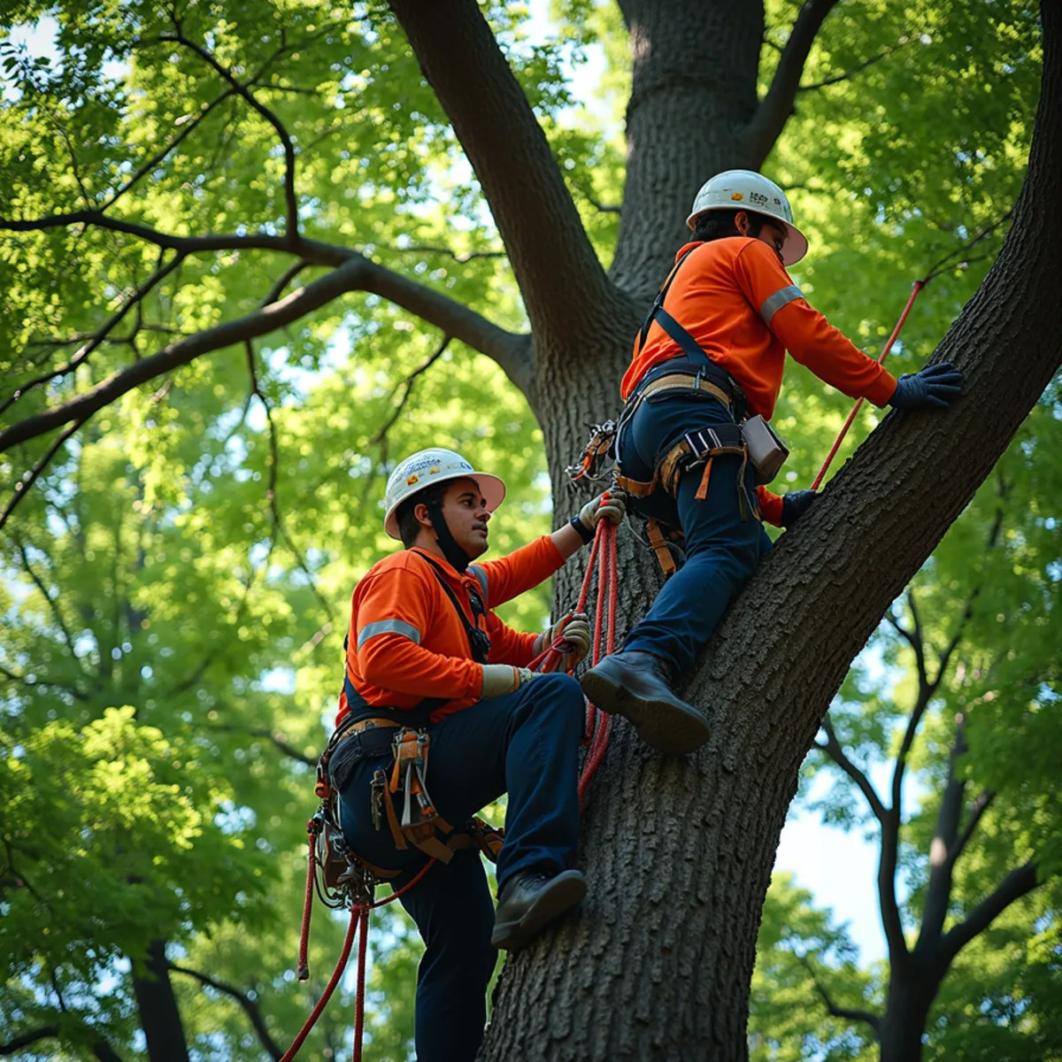 Emerald ash borer canopy dieback at top of mature green ash tree in Kansas City