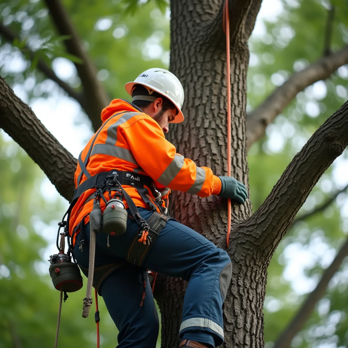 Certified arborist performing hazardous tree assessment in Kansas City MO