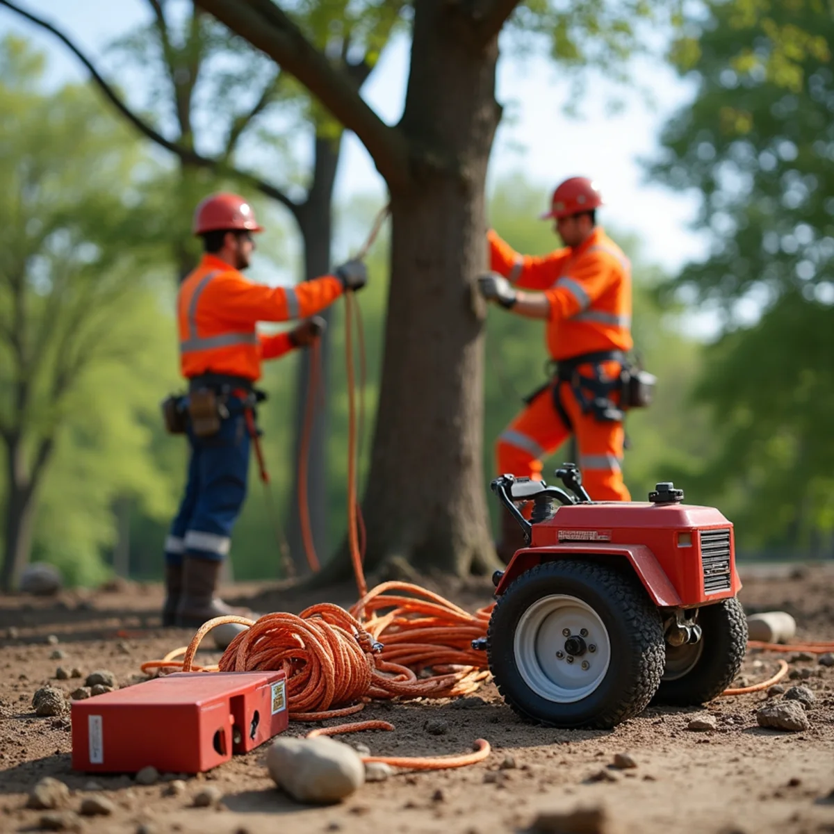 Professional rigging equipment and precision tools for hazardous tree assessment in Kansas City