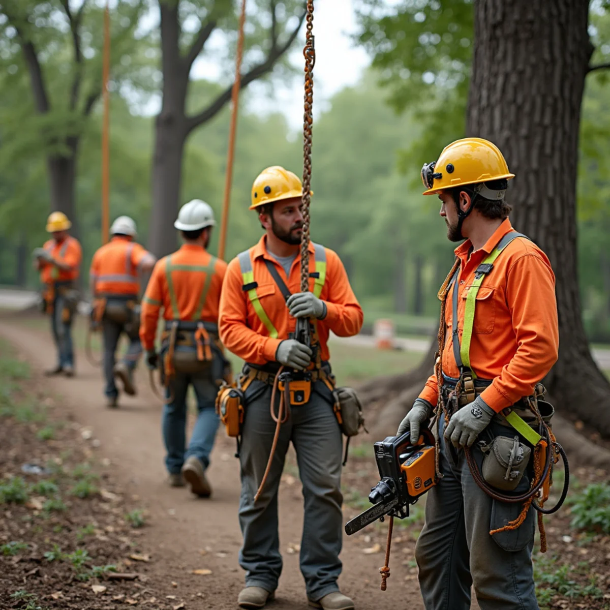 Professional rigging equipment and precision tools for insurance claim tree removal in Kansas City