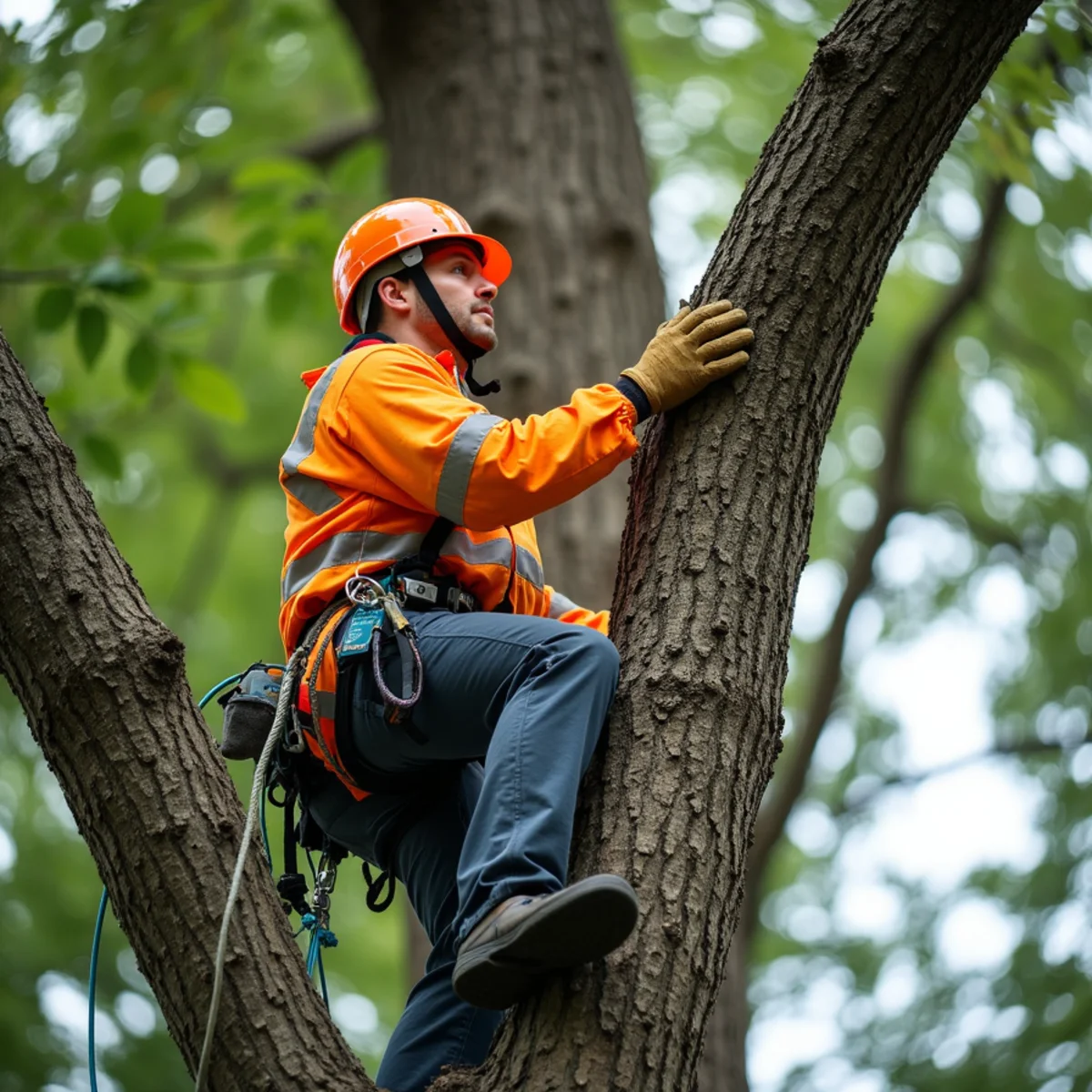 Certified arborist performing storm damage tree cleanup in Kansas City MO