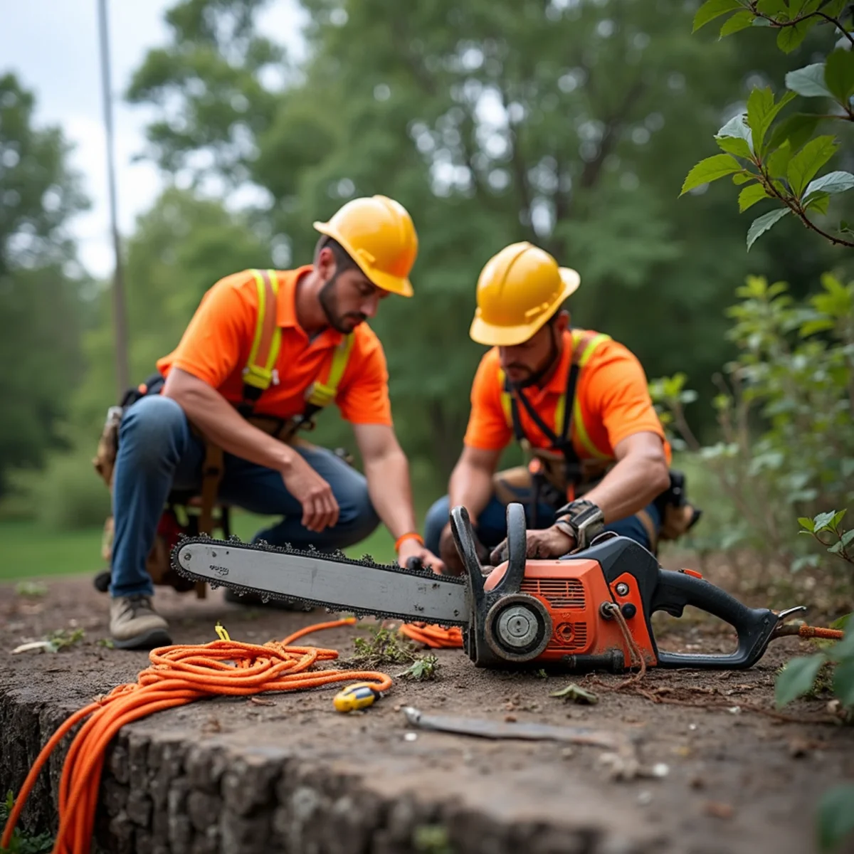 Professional rigging equipment and precision tools for storm damage tree cleanup in Kansas City