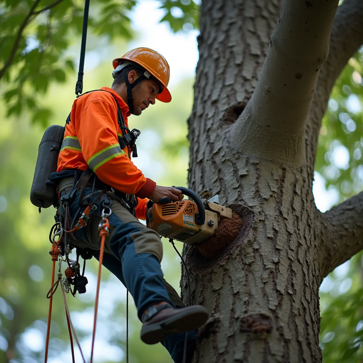 Certified arborist performing stump grinding & removal in Kansas City MO
